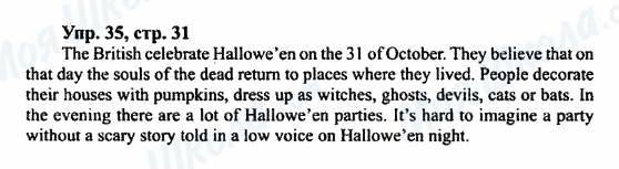 ГДЗ Английский язык 7 класс страница Упр.35,стр.31