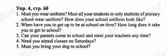 ГДЗ Англійська мова 7 клас сторінка Упр.4,стр.60