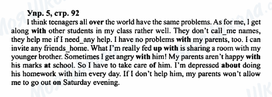 ГДЗ Англійська мова 7 клас сторінка Упр.5,стр.92