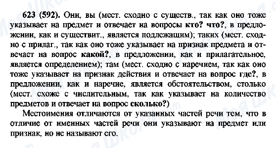 ГДЗ Російська мова 6 клас сторінка 623(592)