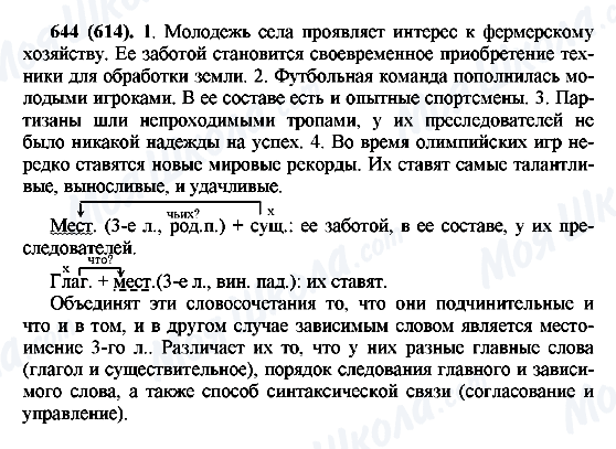 ГДЗ Російська мова 6 клас сторінка 644(614)
