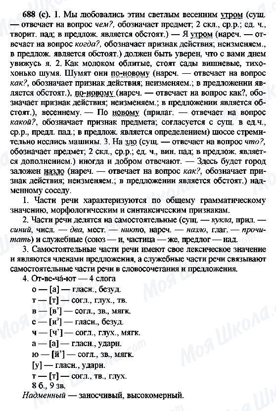 ГДЗ Русский язык 6 класс страница 688(с)