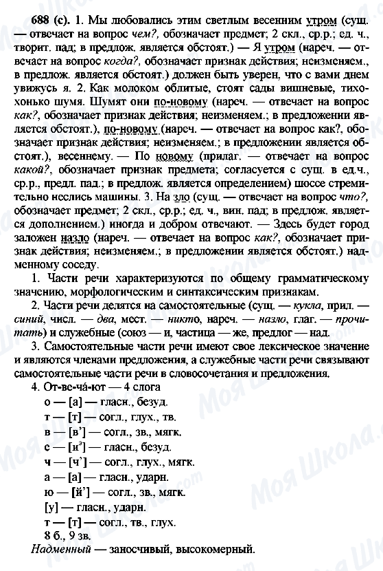 ГДЗ Російська мова 6 клас сторінка 688(с)