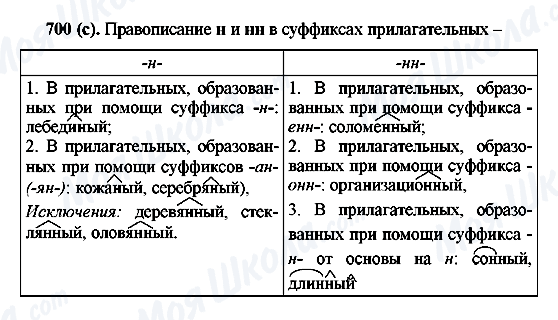 ГДЗ Російська мова 6 клас сторінка 700(с)