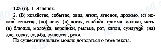 ГДЗ Російська мова 6 клас сторінка 125(н)