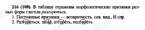 ГДЗ Російська мова 6 клас сторінка 216(108)