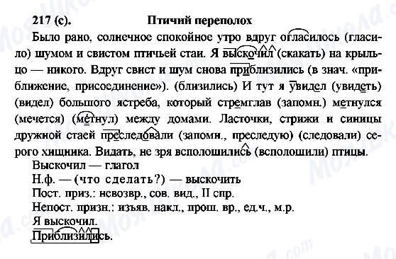 ГДЗ Російська мова 6 клас сторінка 217(с)