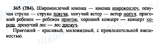 ГДЗ Російська мова 6 клас сторінка 365(284)
