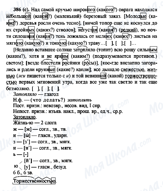 ГДЗ Російська мова 6 клас сторінка 386(с)