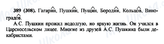 ГДЗ Російська мова 6 клас сторінка 389(308)