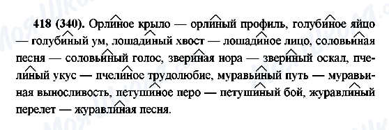 ГДЗ Російська мова 6 клас сторінка 418(340)