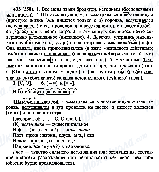 ГДЗ Російська мова 6 клас сторінка 433(358)