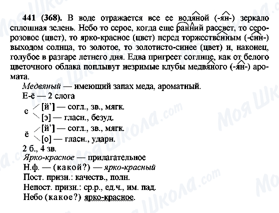 ГДЗ Російська мова 6 клас сторінка 441(368)