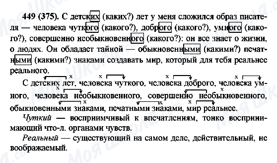 ГДЗ Російська мова 6 клас сторінка 449(375)
