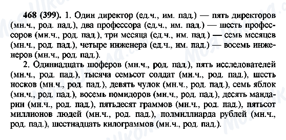 ГДЗ Російська мова 6 клас сторінка 468(399)