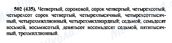 ГДЗ Русский язык 6 класс страница 502(435)