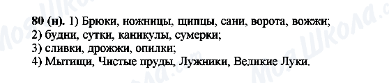 ГДЗ Російська мова 6 клас сторінка 80(н)