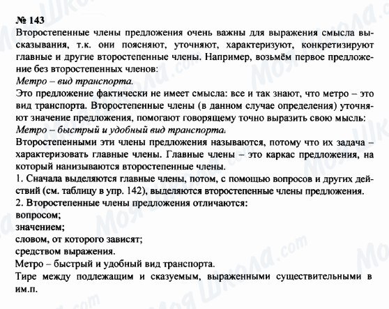 ГДЗ Російська мова 8 клас сторінка 143