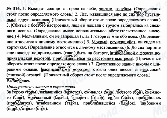 ГДЗ Російська мова 8 клас сторінка 316