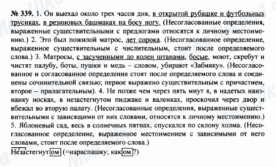 ГДЗ Російська мова 8 клас сторінка 339