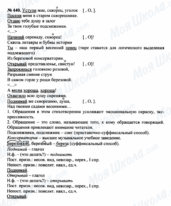 ГДЗ Російська мова 8 клас сторінка 440