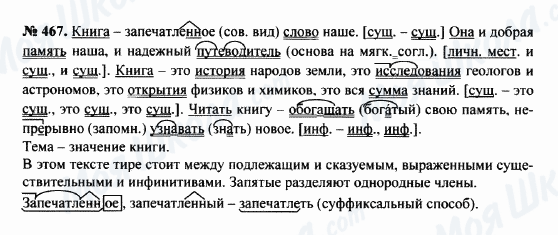 ГДЗ Російська мова 8 клас сторінка 467