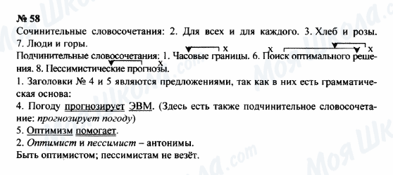ГДЗ Русский язык 8 класс страница 58