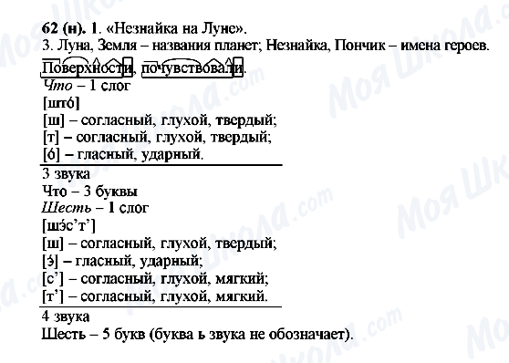 ГДЗ Російська мова 6 клас сторінка 62(н)