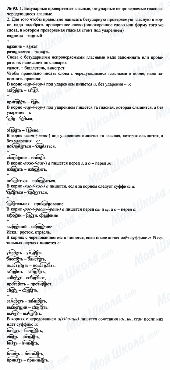 ГДЗ Російська мова 8 клас сторінка 93