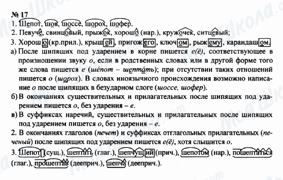 ГДЗ Російська мова 8 клас сторінка 17