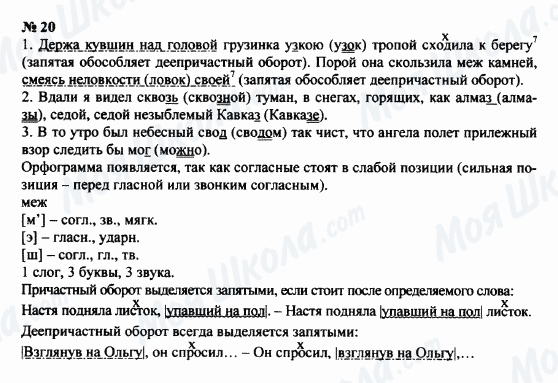 ГДЗ Російська мова 8 клас сторінка 20