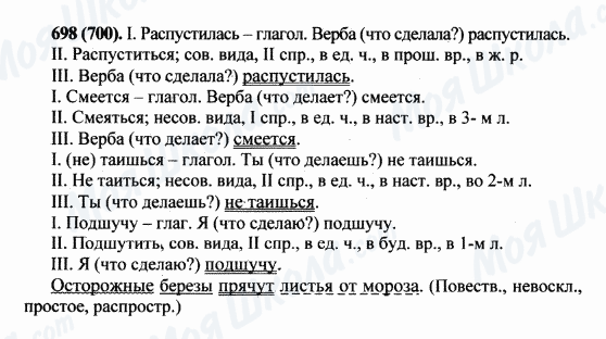ГДЗ Російська мова 5 клас сторінка 698(700)