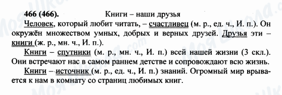 ГДЗ Російська мова 5 клас сторінка 466(466)