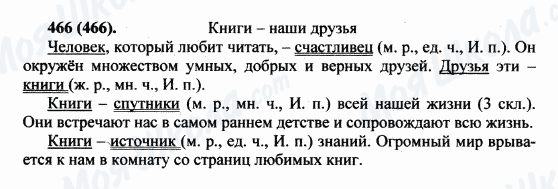 ГДЗ Русский язык 5 класс страница 466(466)