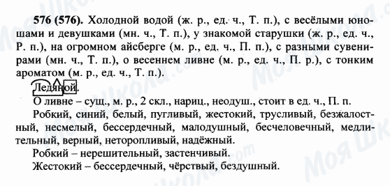 ГДЗ Російська мова 5 клас сторінка 576(576)