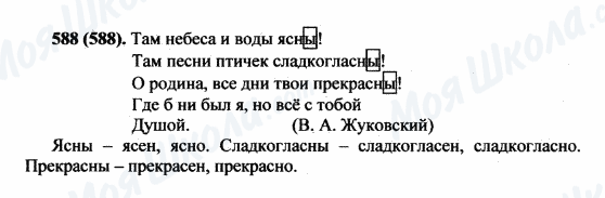 ГДЗ Російська мова 5 клас сторінка 588(588)