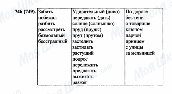 ГДЗ Російська мова 5 клас сторінка 746(749)