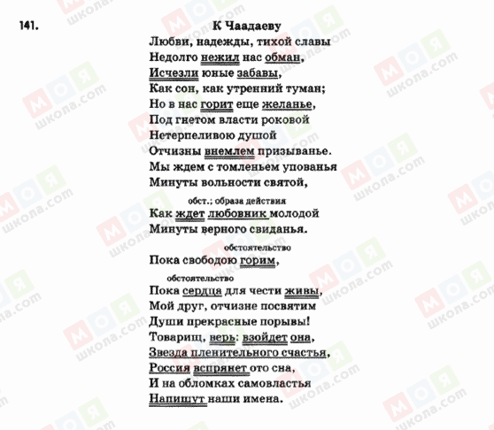 ГДЗ Російська мова 9 клас сторінка 141
