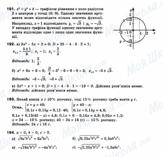 ГДЗ Математика 10 клас сторінка 191-194