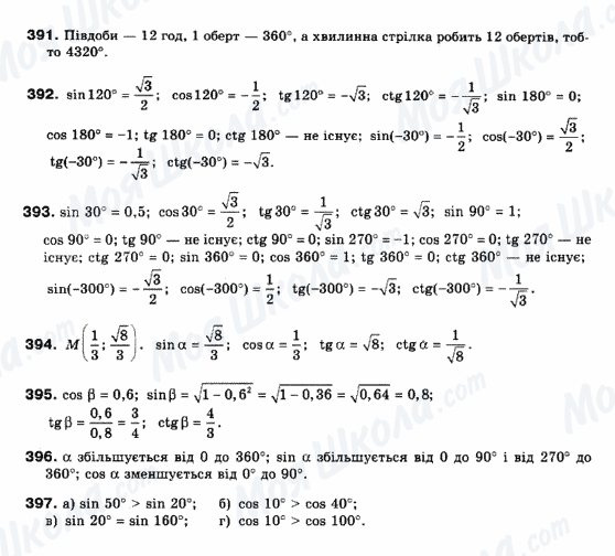 ГДЗ Математика 10 клас сторінка 391-397