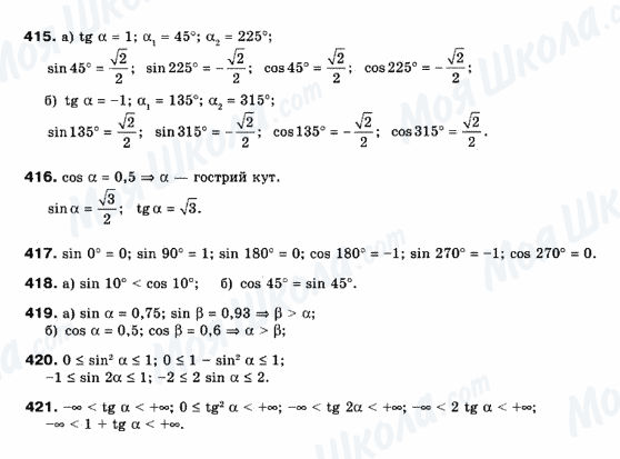 ГДЗ Математика 10 клас сторінка 415-421