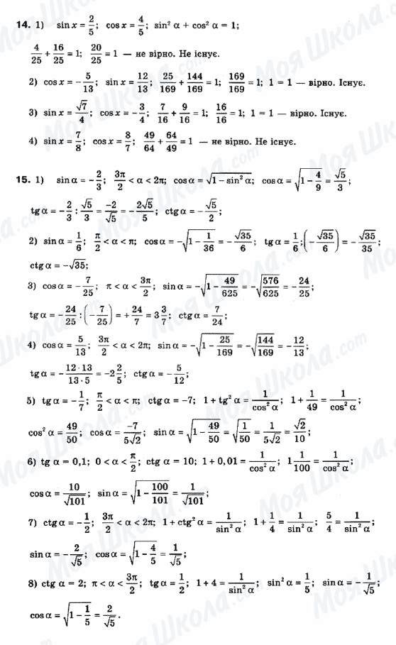 ГДЗ Математика 10 класс страница 14-15