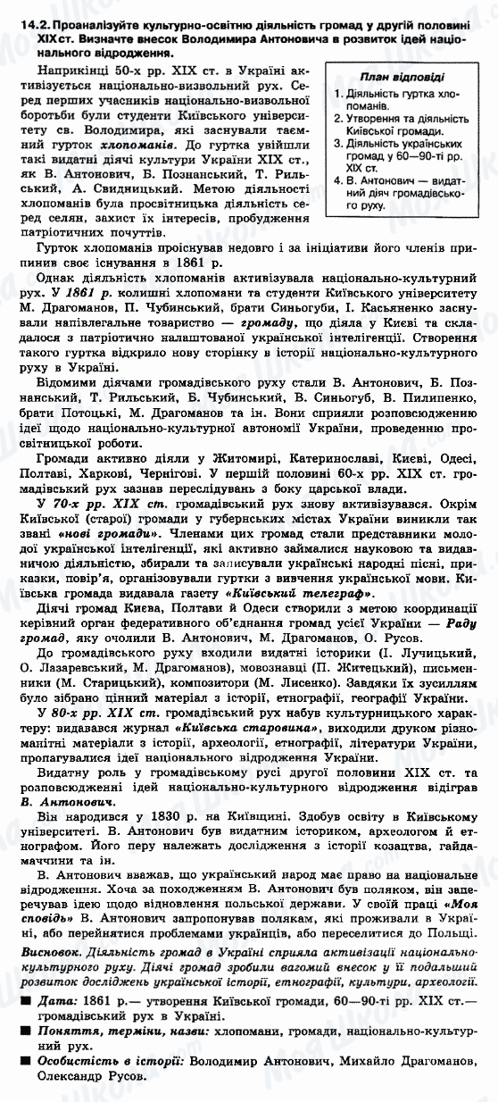 ДПА Історія України 9 клас сторінка 14.2
