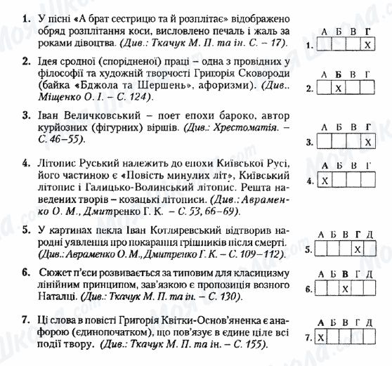 ДПА Українська література 9 клас сторінка 1-7