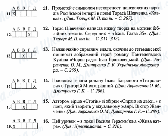 ДПА Укр лит 9 класс страница 11-16