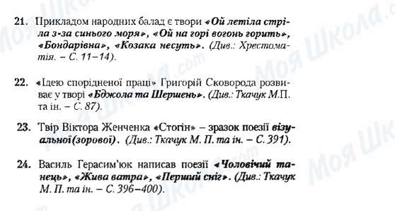 ДПА Українська література 9 клас сторінка 21-24