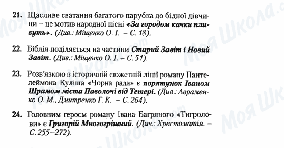 ДПА Українська література 9 клас сторінка 21-24