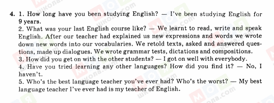 ГДЗ Англійська мова 10 клас сторінка 4