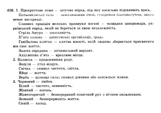 ГДЗ Українська мова 10 клас сторінка 416