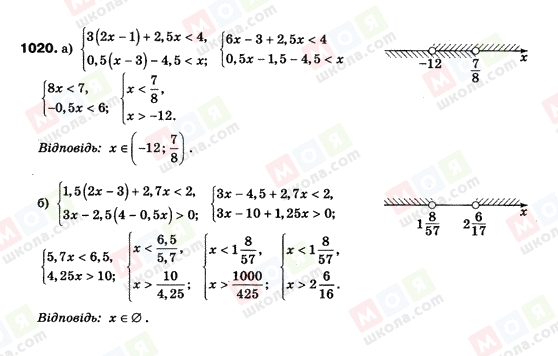 ГДЗ Алгебра 9 клас сторінка 1020